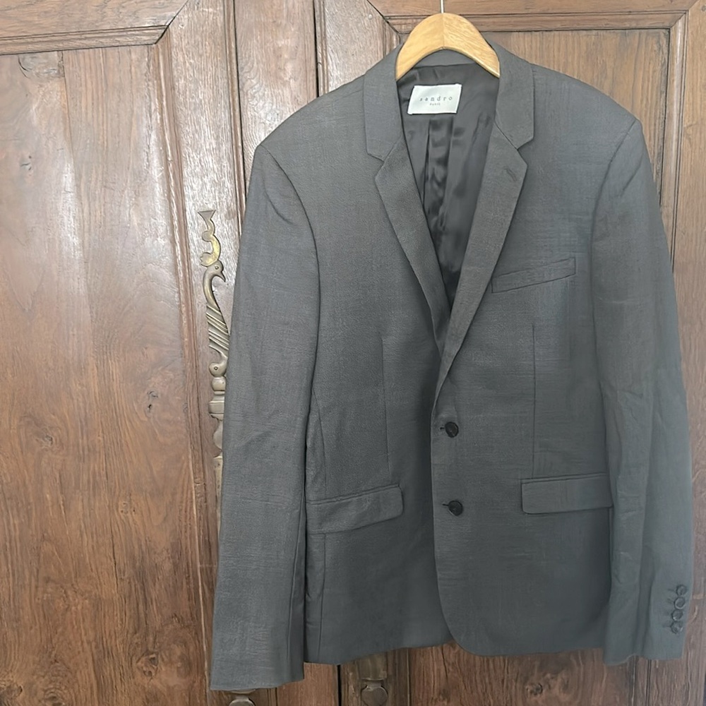 Sandro slim Fit Suit Jacket in grey Size XL